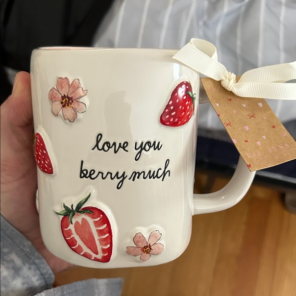 Rae Dunn Other - Rae Dunn White Mug with Strawberry and Floral Design

New Valentine’s Item 2025